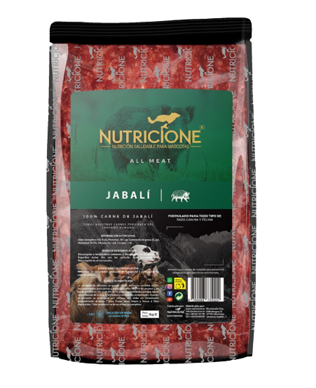 Nutricione Jabalí - BARF todo carne es un alimento natural crudo apto para perros y gatos que contiene 100% carne de jabalí. Descubre más en Shop Animal Spirit